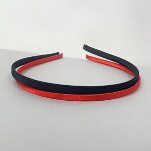 Satin Headbands Set of 2 Black & Red